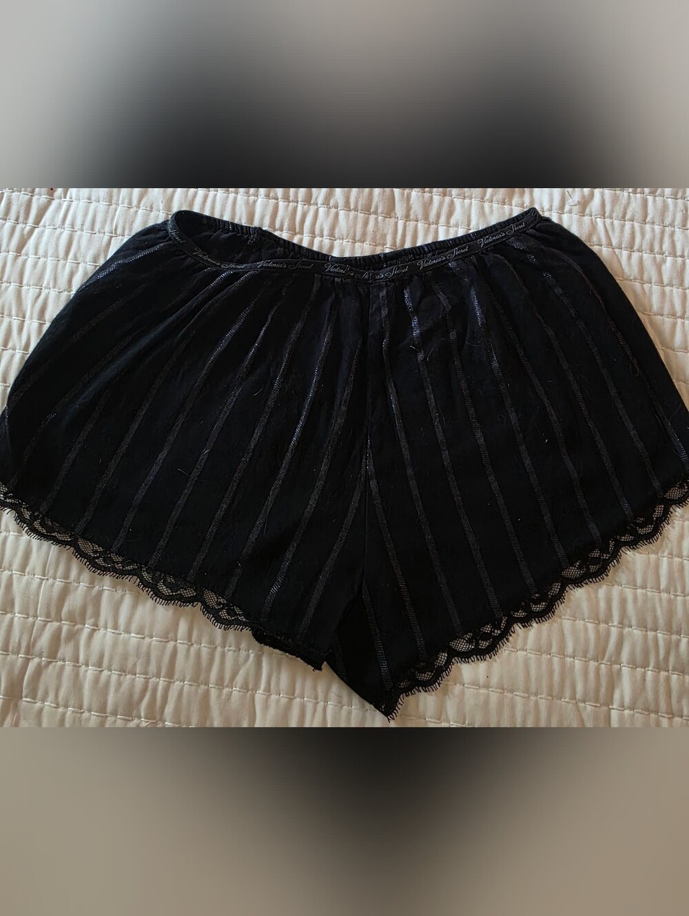 Victoria's Secret Black & Silver Striped Pajama Set Cami Top & Sleep Shorts - Picture 8 of 16